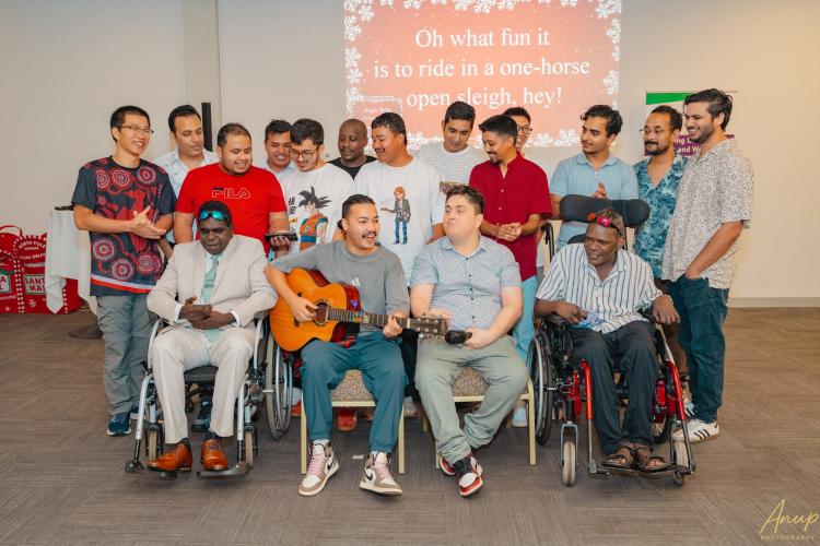 christmas party group photo